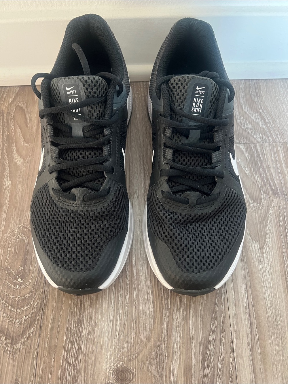 Nike Women's Run Swift Athletic Shoes - Black & White